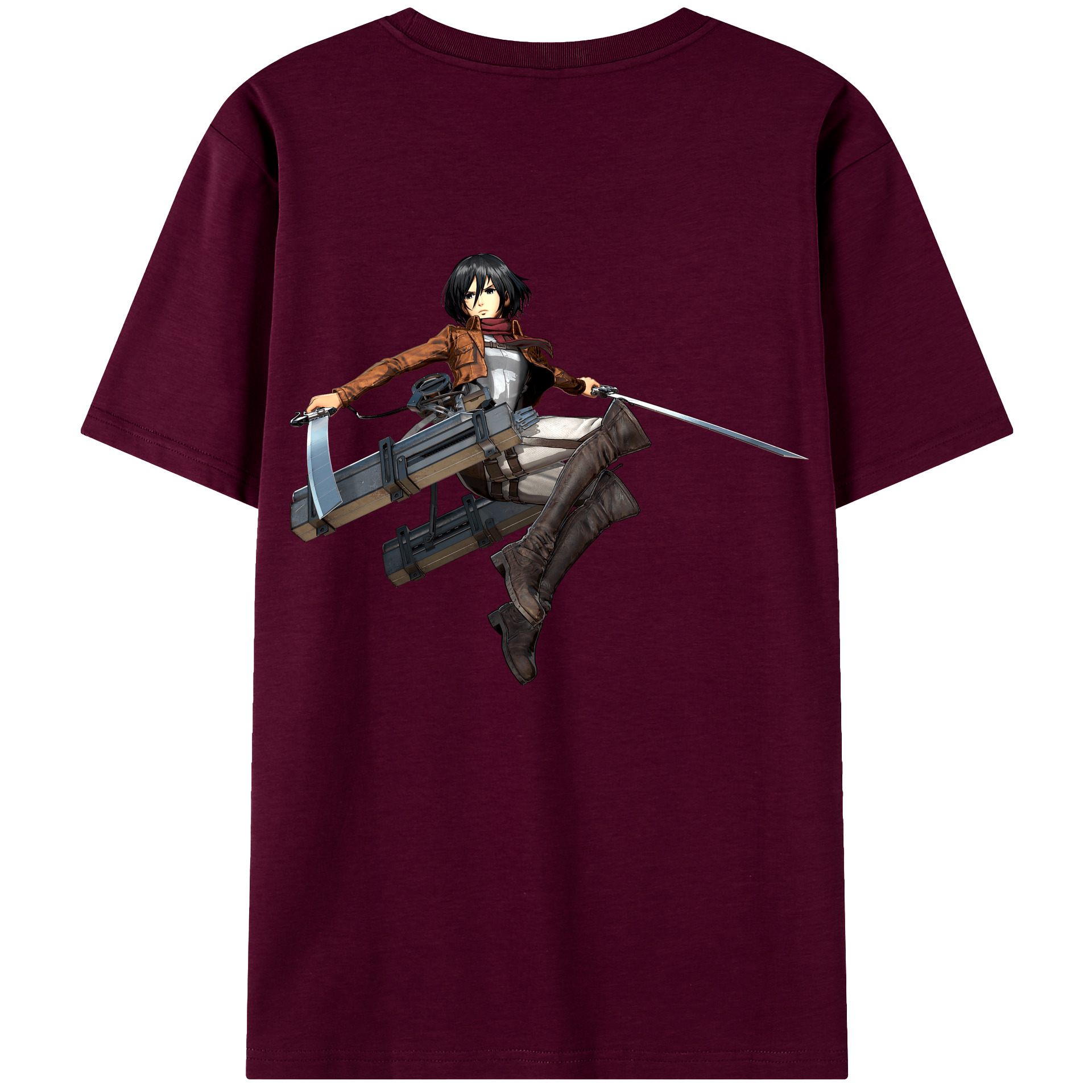（画像用） 進撃の巨人 ミカサ·アッカーマン Attack on Titan Mikasa Ackerman レディース半袖Tシャツ(バックプリント)